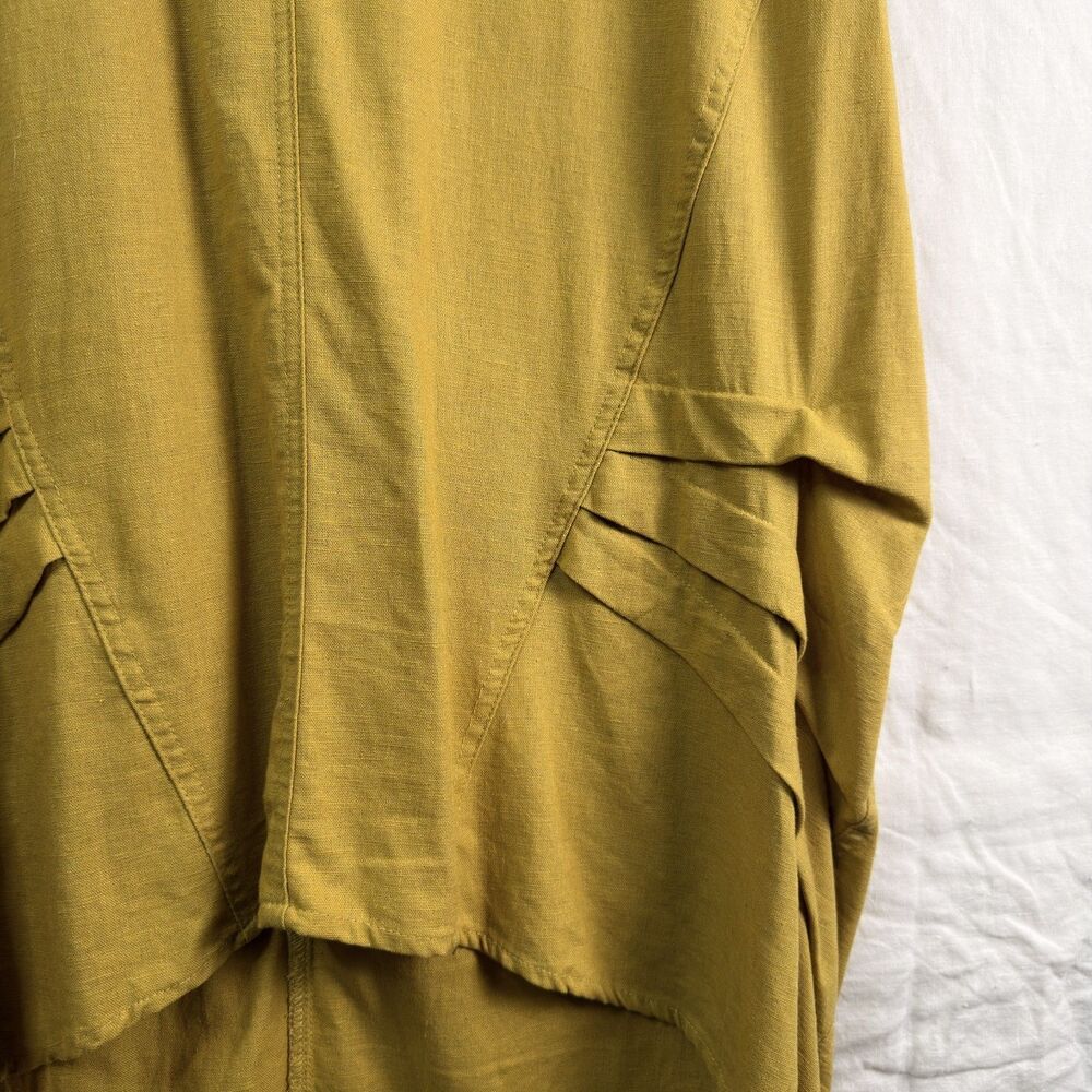 for cynthia linen blend lagenlook cocoon dress cowl neck mustard size large - Picture 12 of 13
